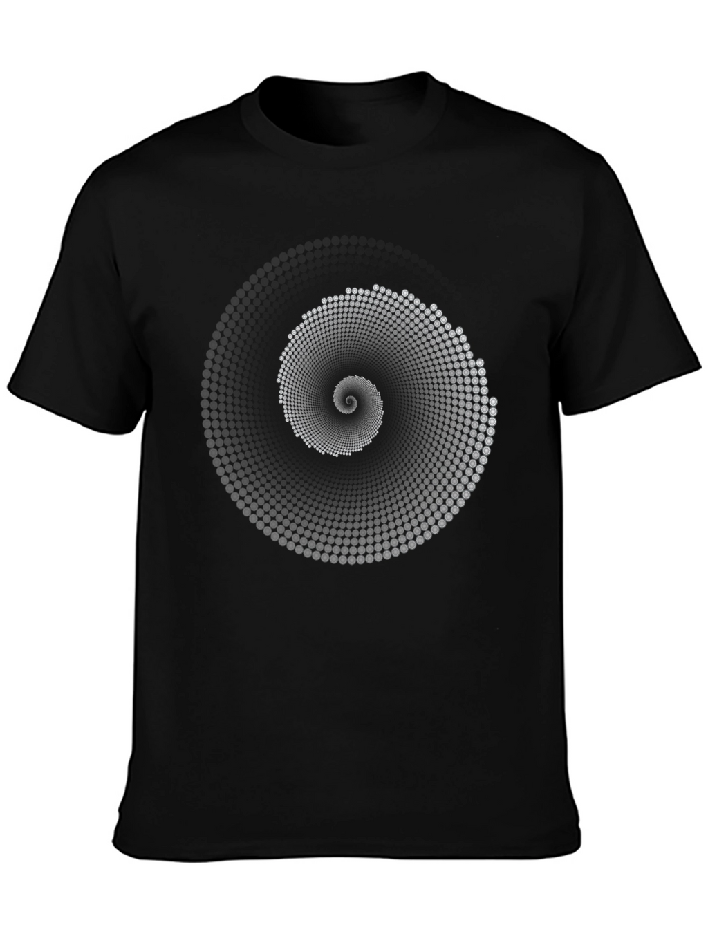 Hypnotic Spiral Graphic Print Mens Black T-Shirt