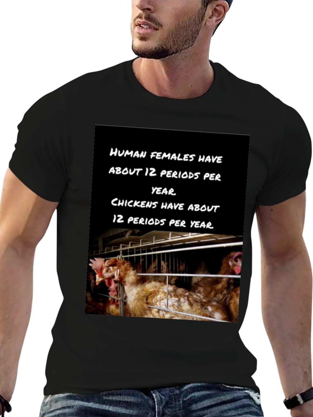 Humorous Chicken T-Shirt - 12 Periods!