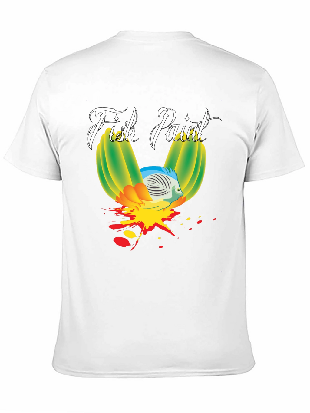Fish Paint Graphic T-Shirt - Black