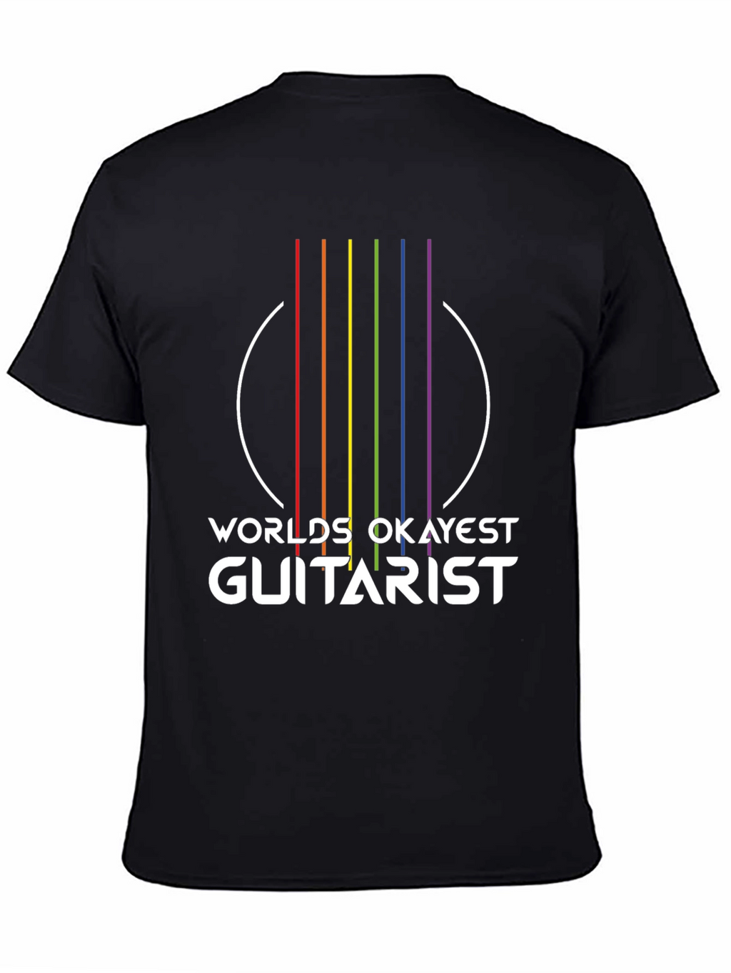 Worlds Okayest Guitarist T-Shirt - Rainbow Graphic Tee