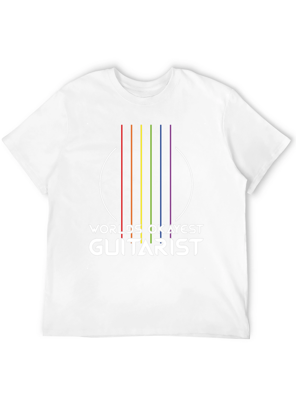 Worlds Okayest Guitarist T-Shirt - Rainbow Graphic Tee