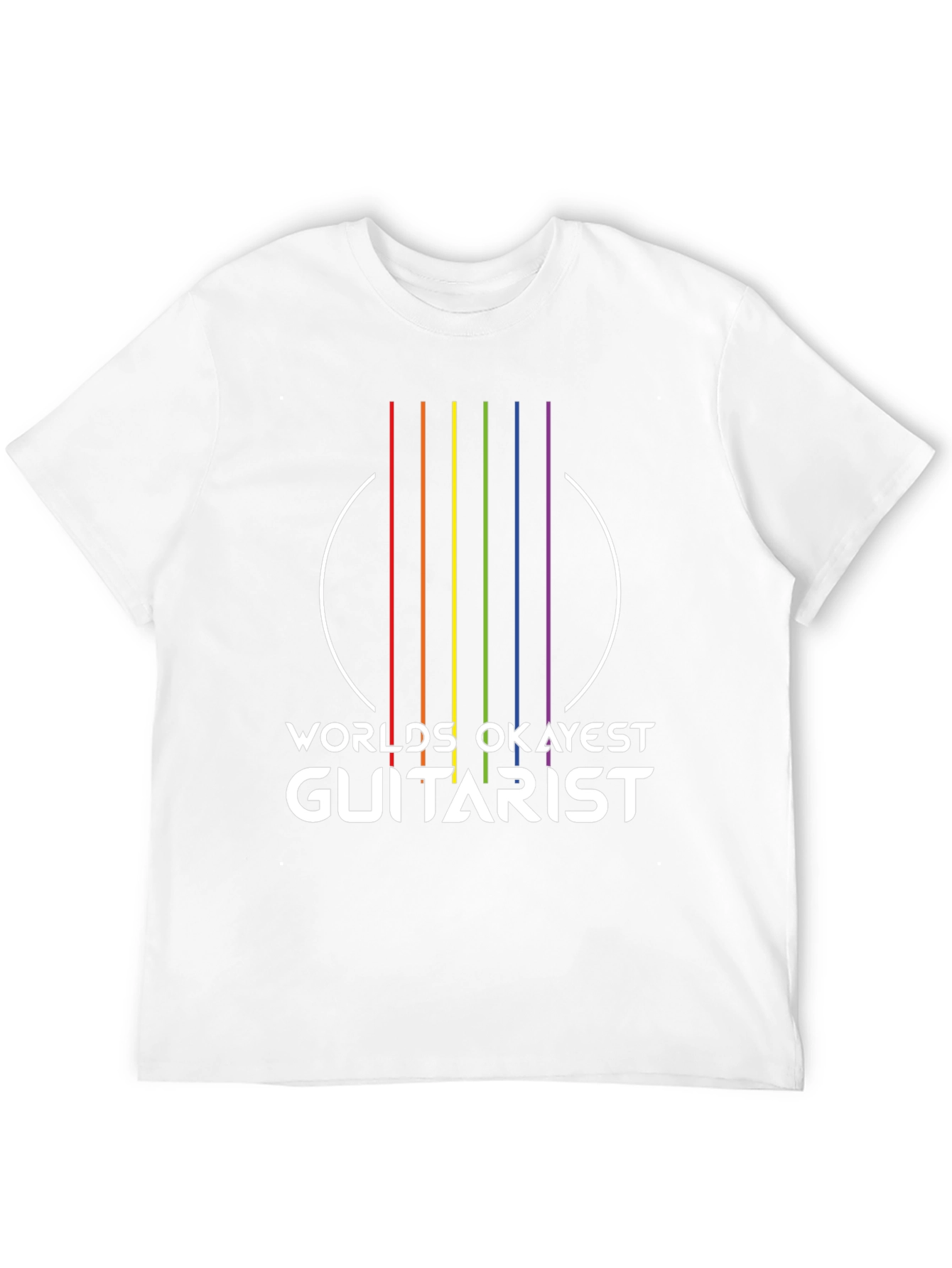 Worlds Okayest Guitarist T-Shirt - Rainbow Graphic Tee