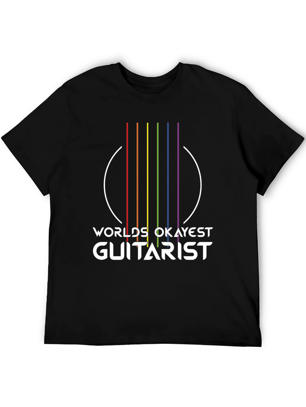 Worlds Okayest Guitarist T-Shirt - Rainbow Graphic Tee