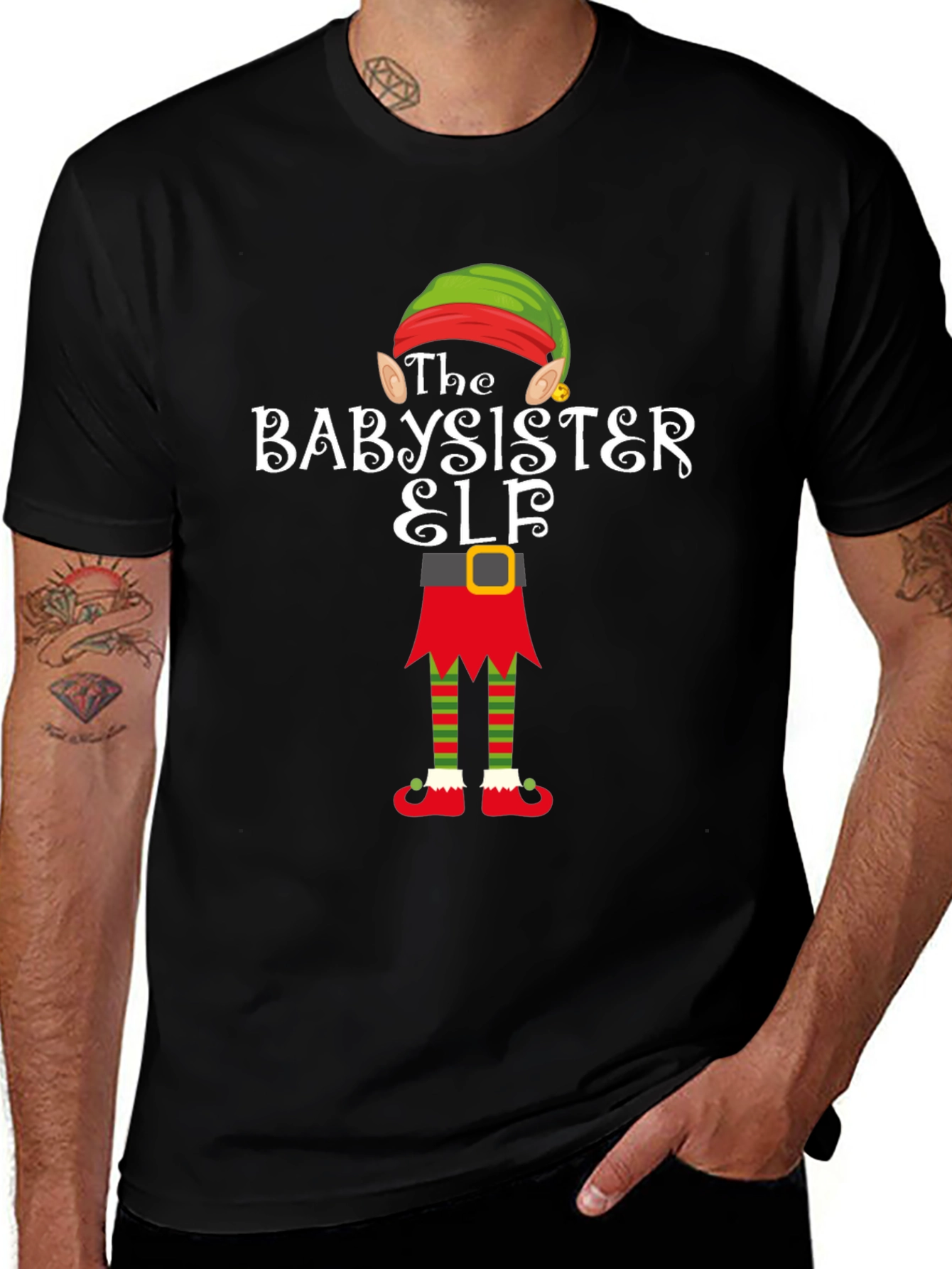 Babysister Elf Holiday T-Shirt