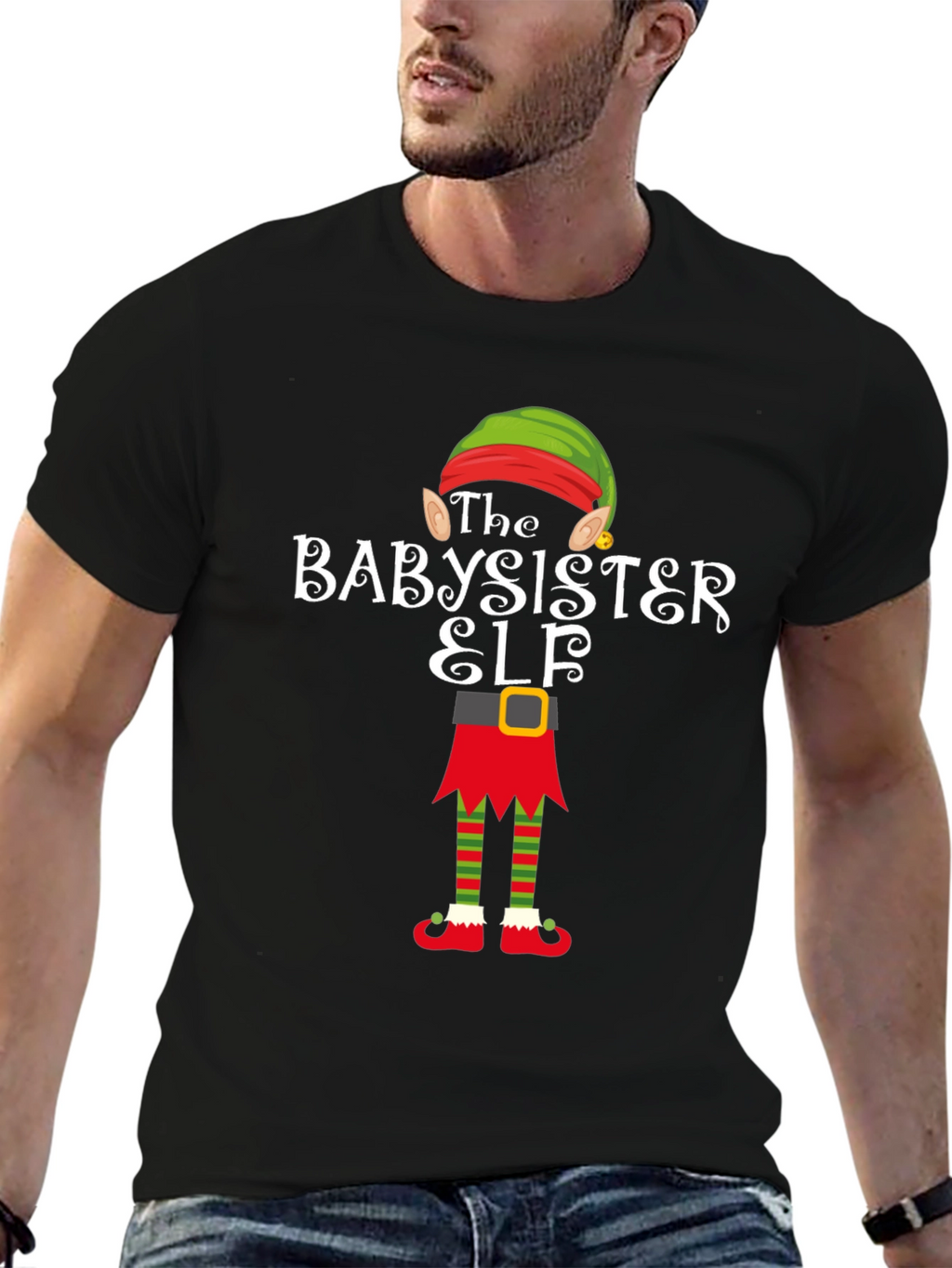 Babysister Elf Holiday T-Shirt