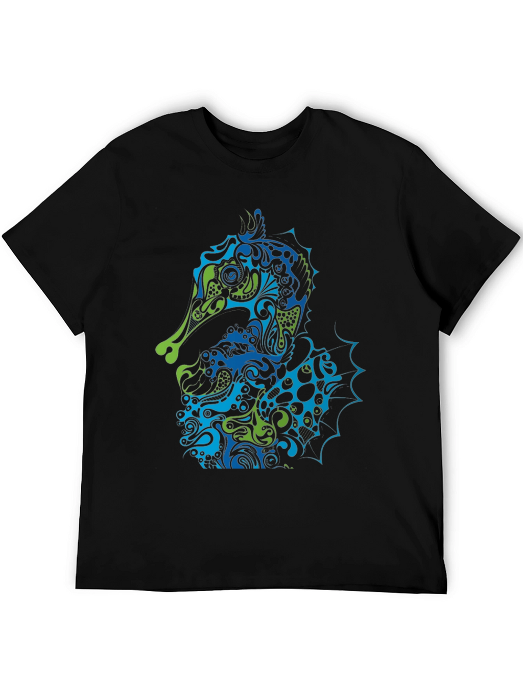 Seahorse Art Graphic Black Tee
