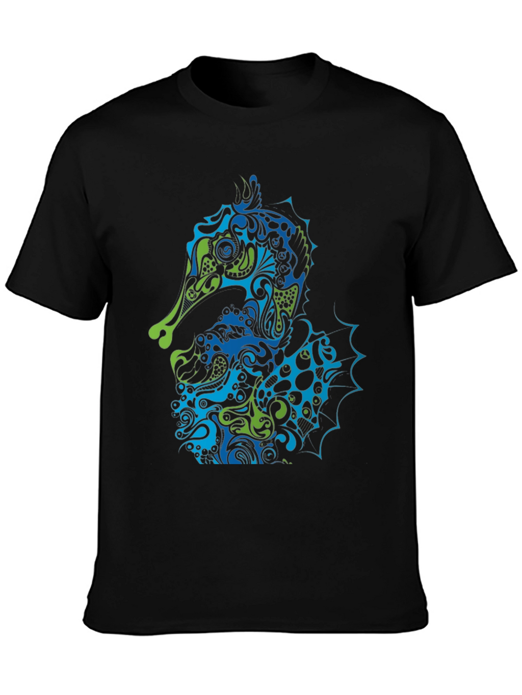 Seahorse Art Graphic Black Tee