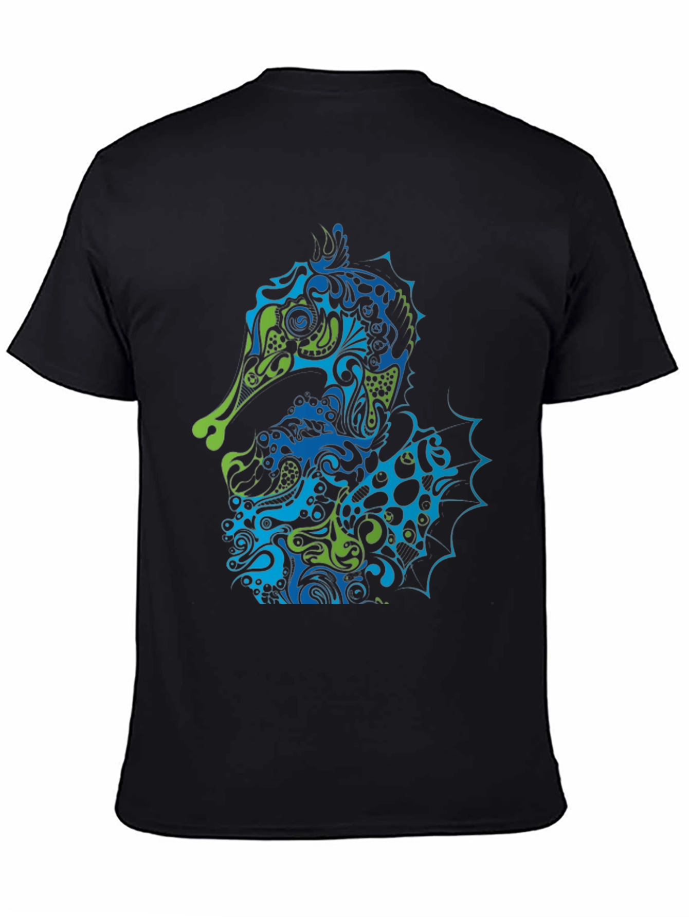 Seahorse Art Graphic Black Tee