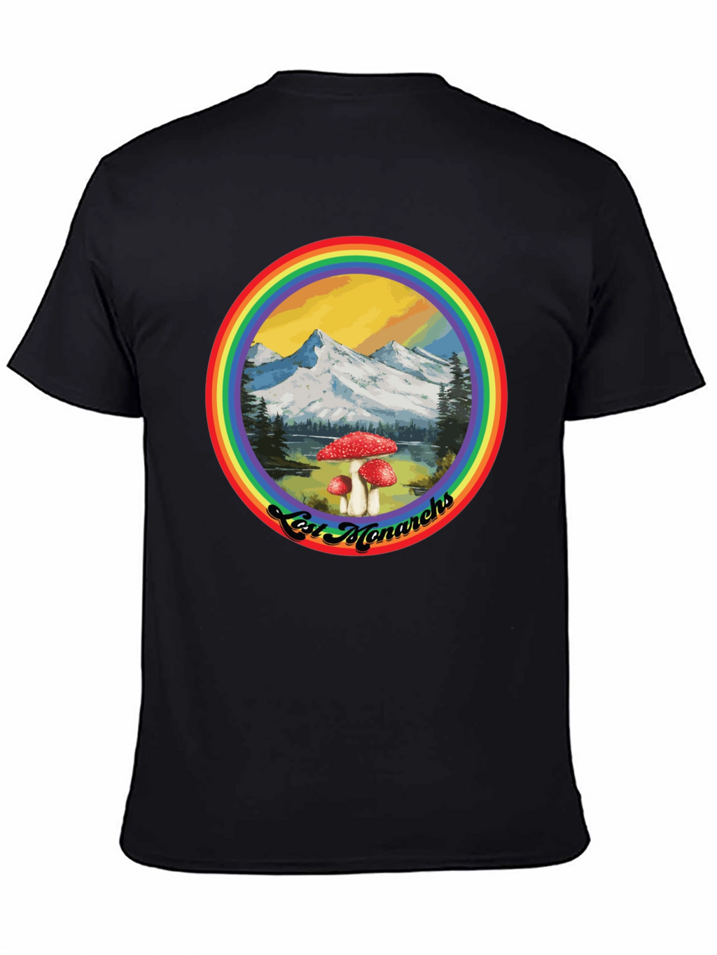 Lost Monarchs Rainbow Graphic Tee - Black