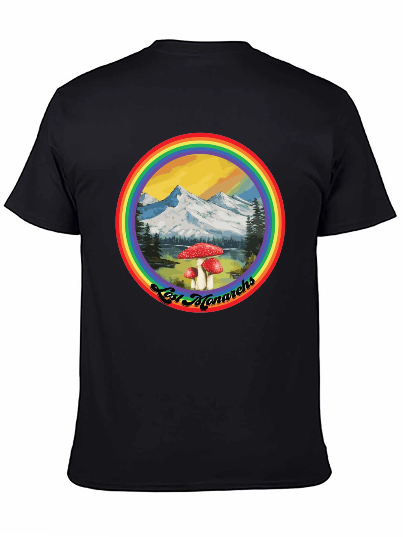 Lost Monarchs Rainbow Graphic Tee - Black