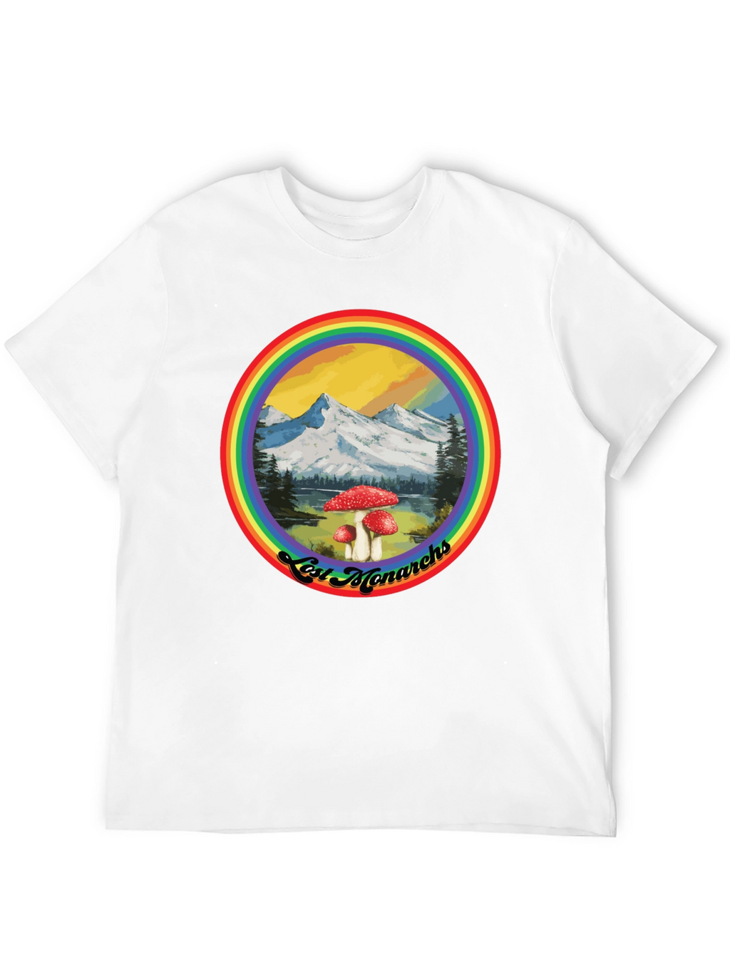 Lost Monarchs Rainbow Graphic Tee - Black