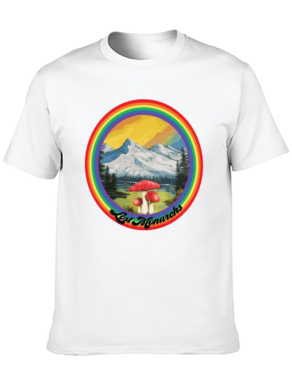 Lost Monarchs Rainbow Graphic Tee - Black