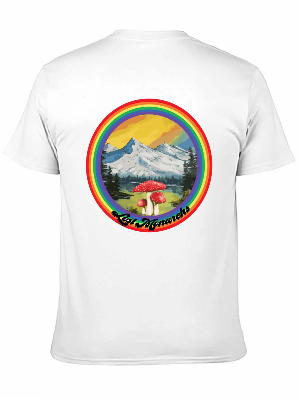 Lost Monarchs Rainbow Graphic Tee - Black
