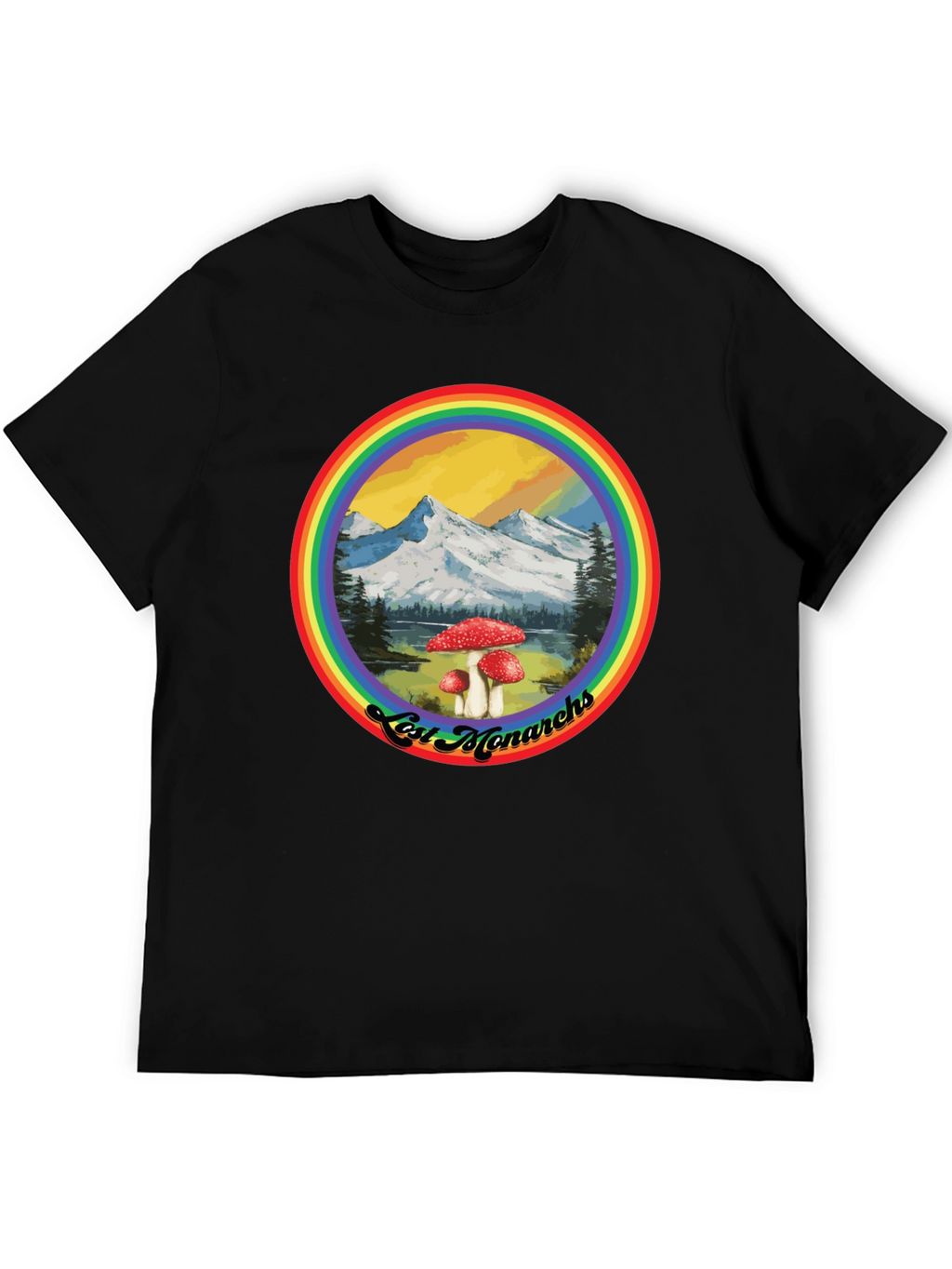 Lost Monarchs Rainbow Graphic Tee - Black