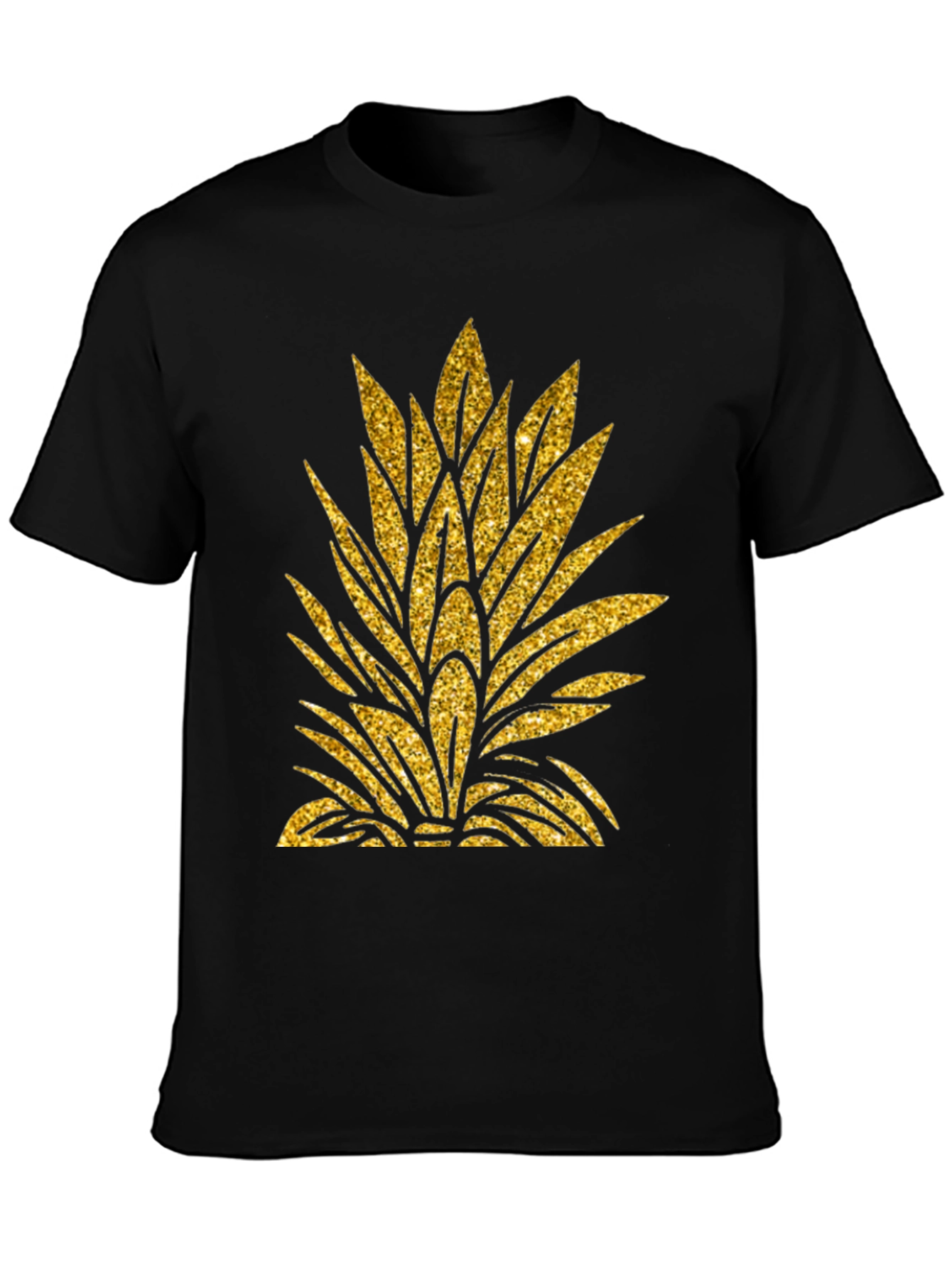 Gold Pineapple Leaf Graphic T-Shirt