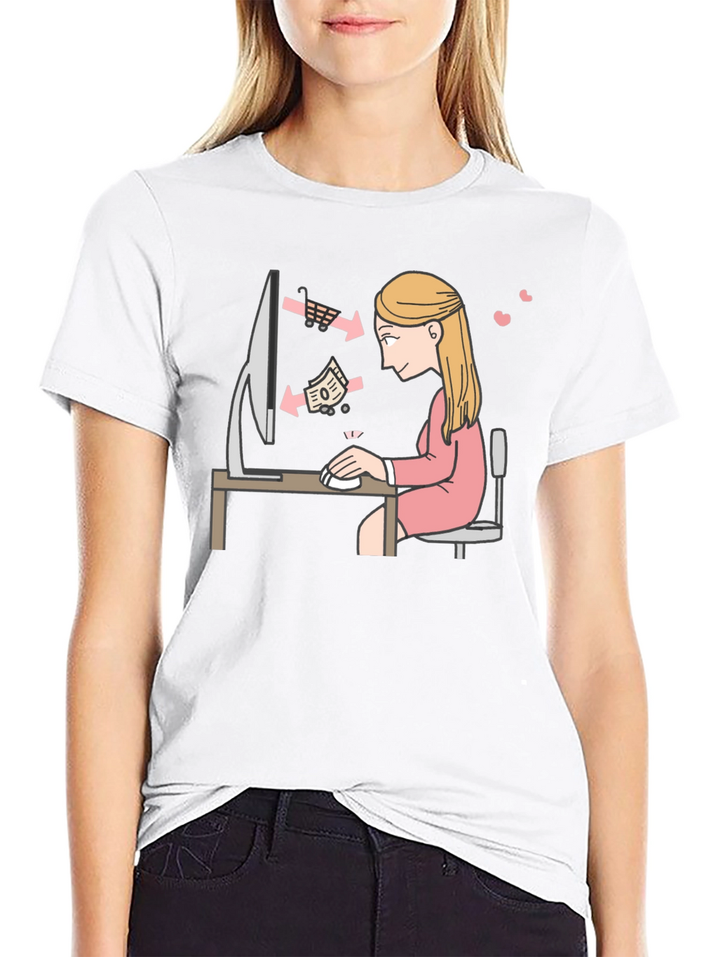 Online Shopping Graphic Tee - Black