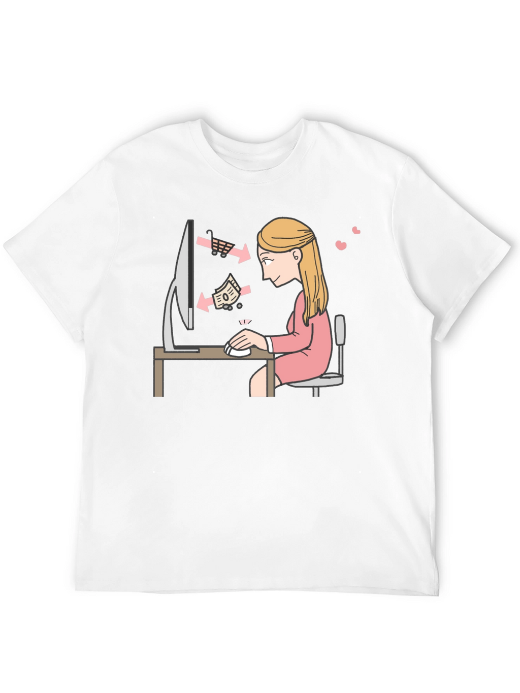 Online Shopping Graphic Tee - Black