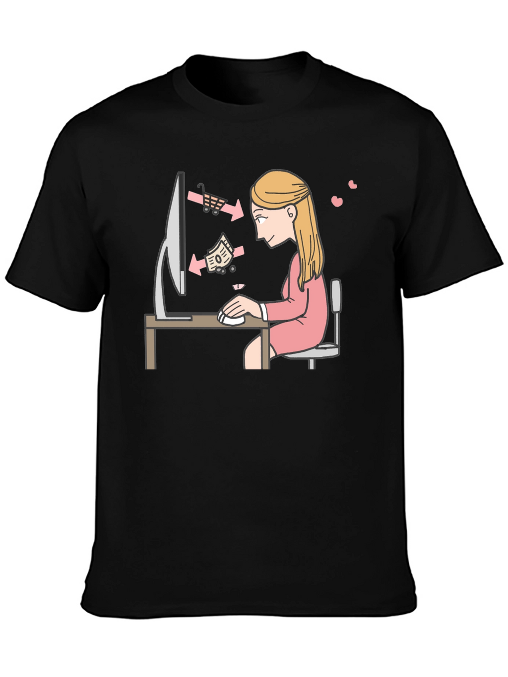 Online Shopping Graphic Tee - Black