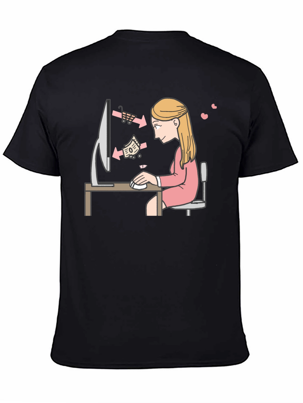 Online Shopping Graphic Tee - Black