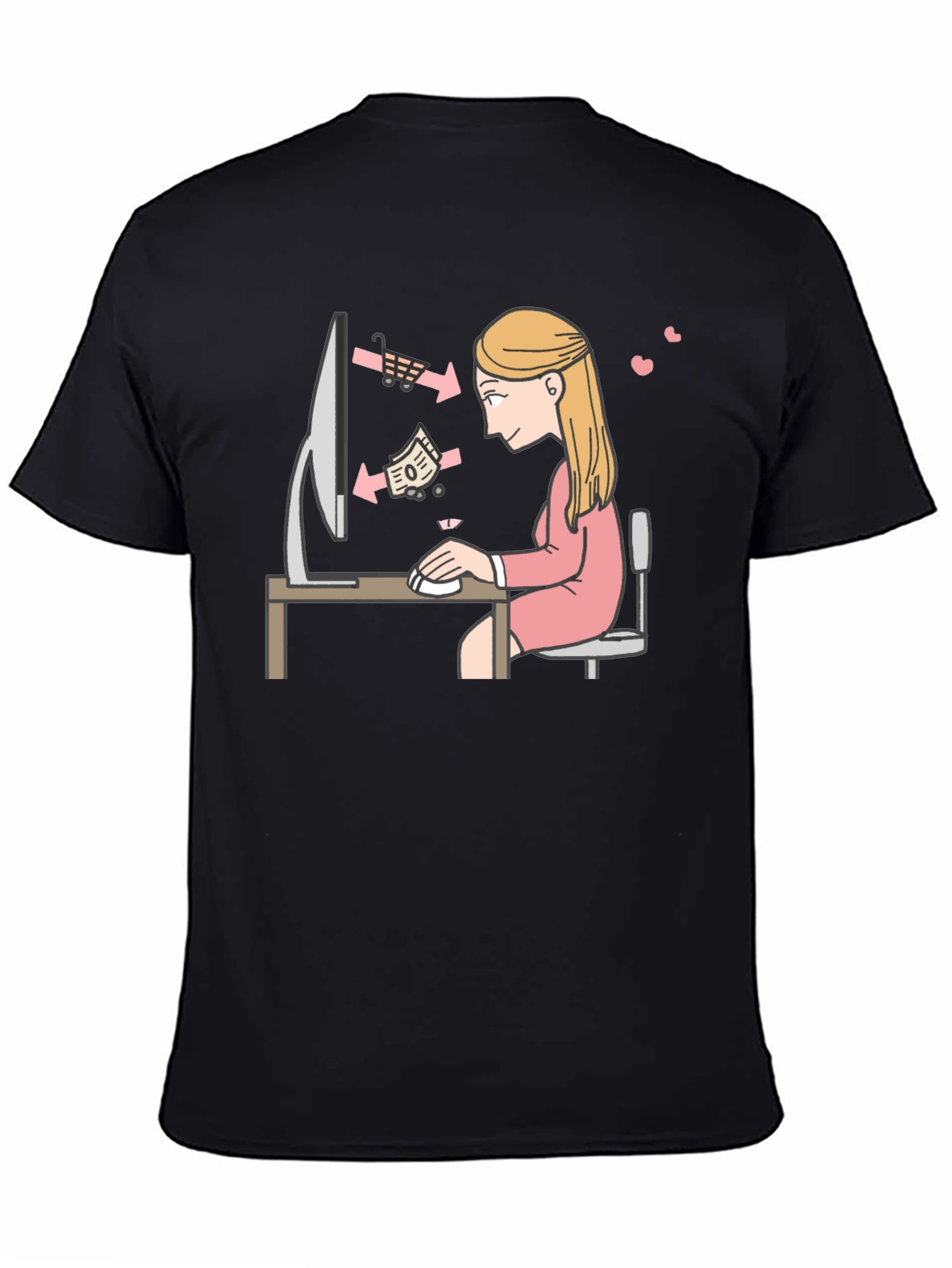 Online Shopping Graphic Tee - Black