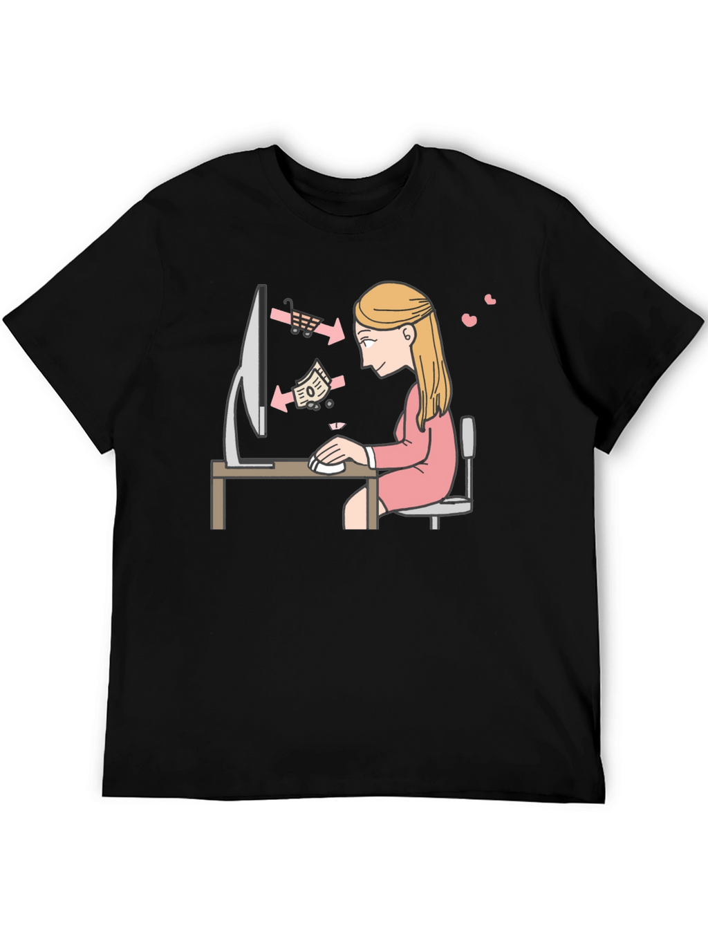 Online Shopping Graphic Tee - Black