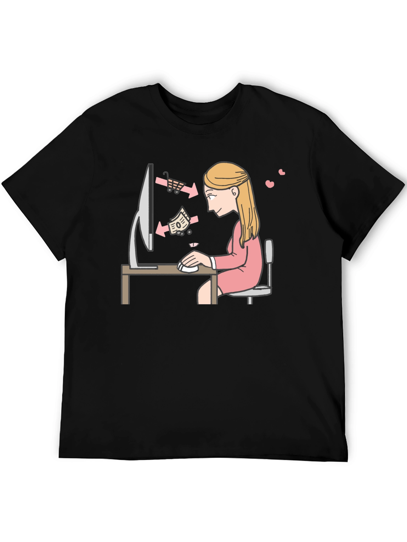 Online Shopping Graphic Tee - Black
