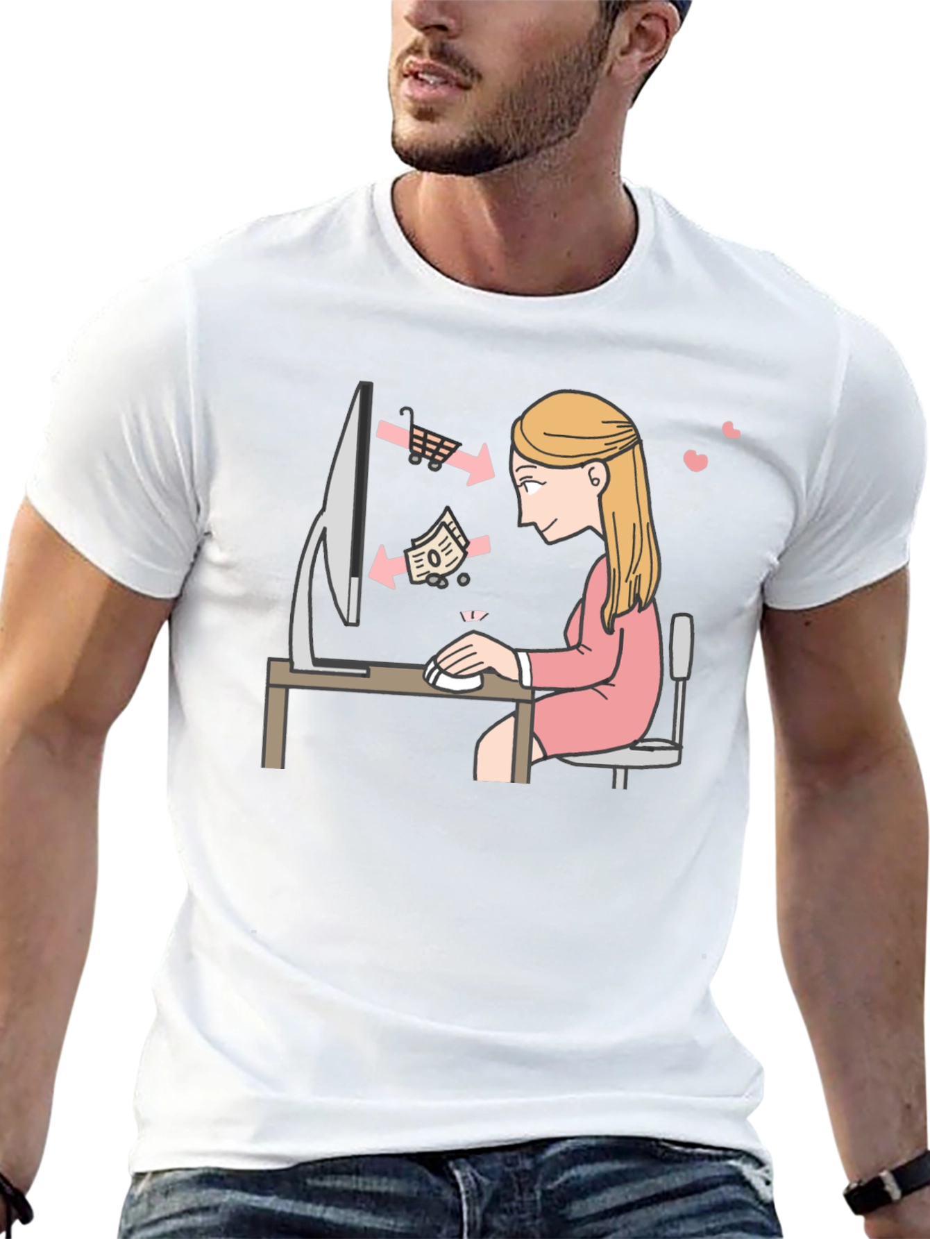 Online Shopping Graphic Tee - Black