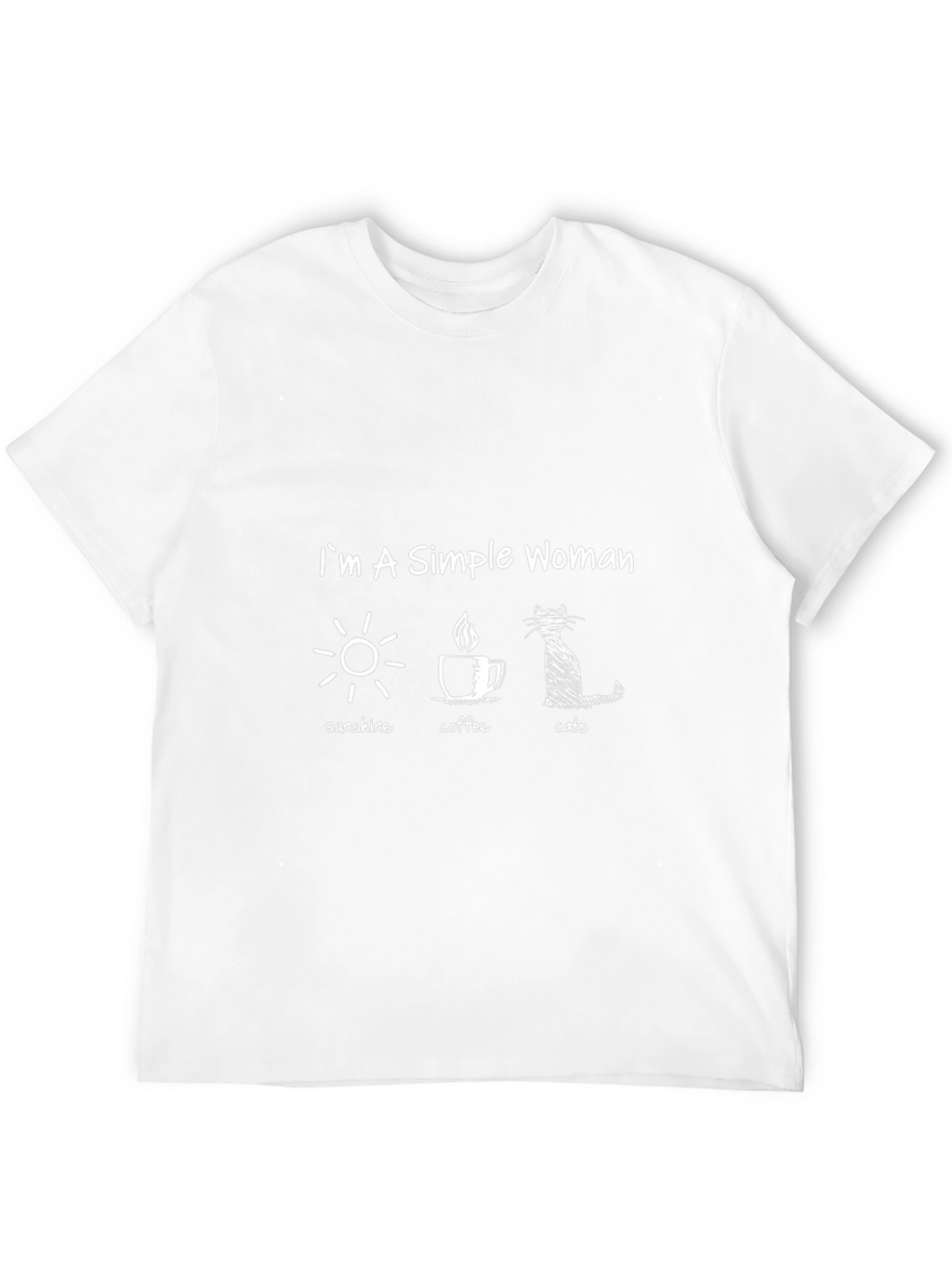 Simple Woman T-Shirt - Sunshine Coffee Cats Graphic Tee