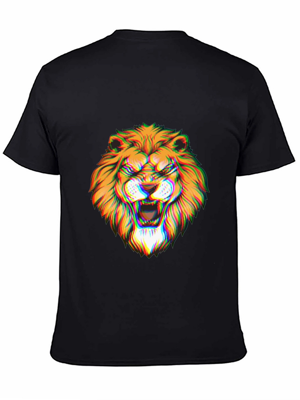 Mens Black Graphic Lion T-Shirt