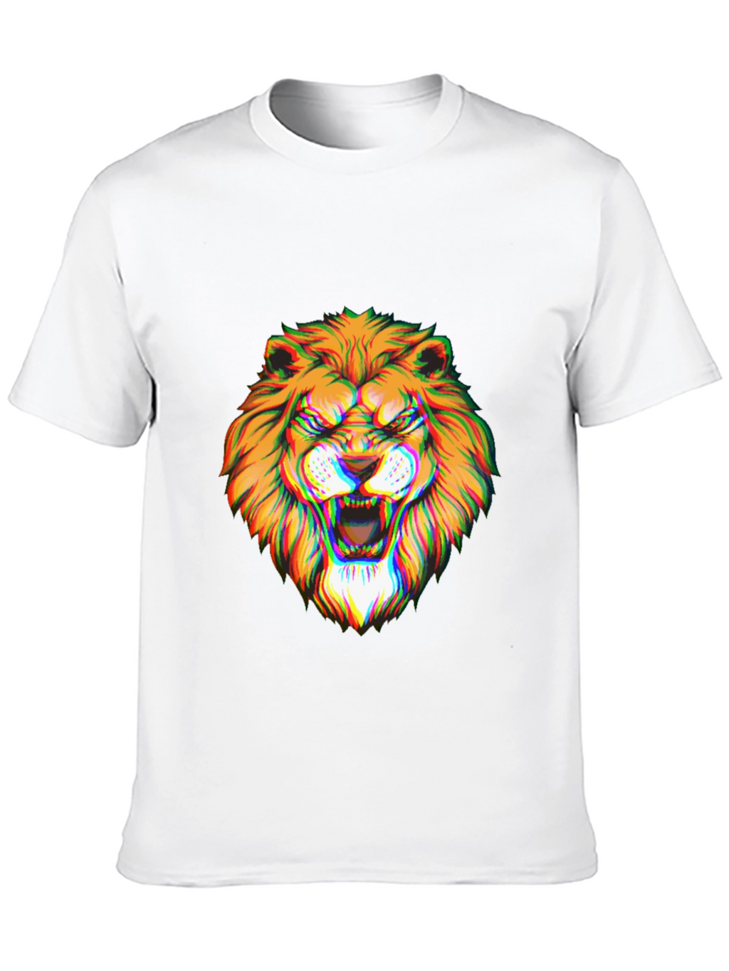 Mens Black Graphic Lion T-Shirt