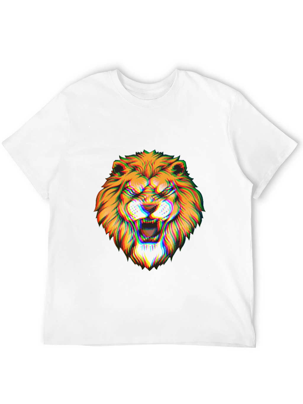 Mens Black Graphic Lion T-Shirt
