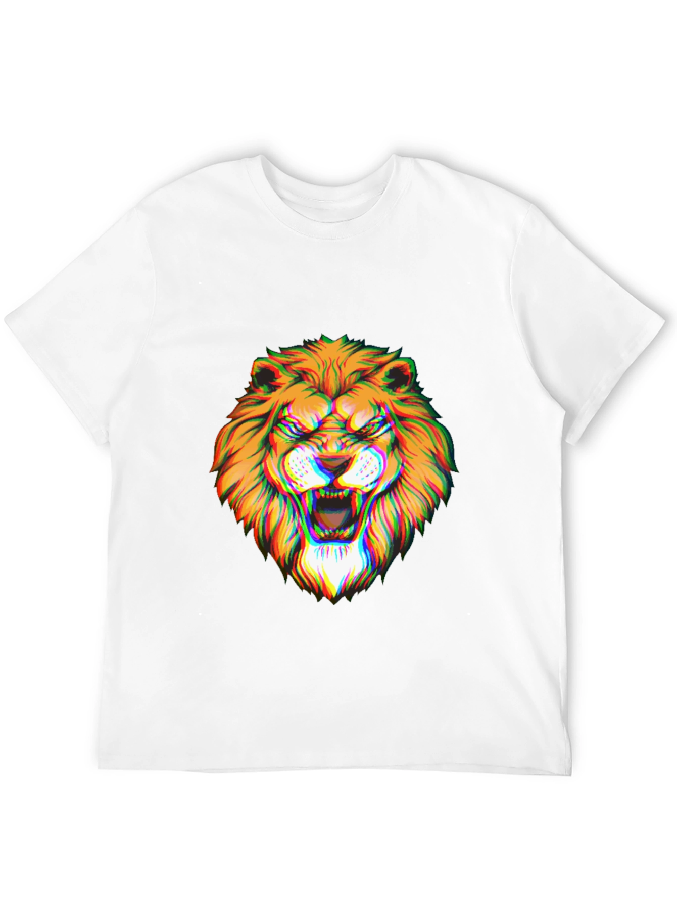 Mens Black Graphic Lion T-Shirt