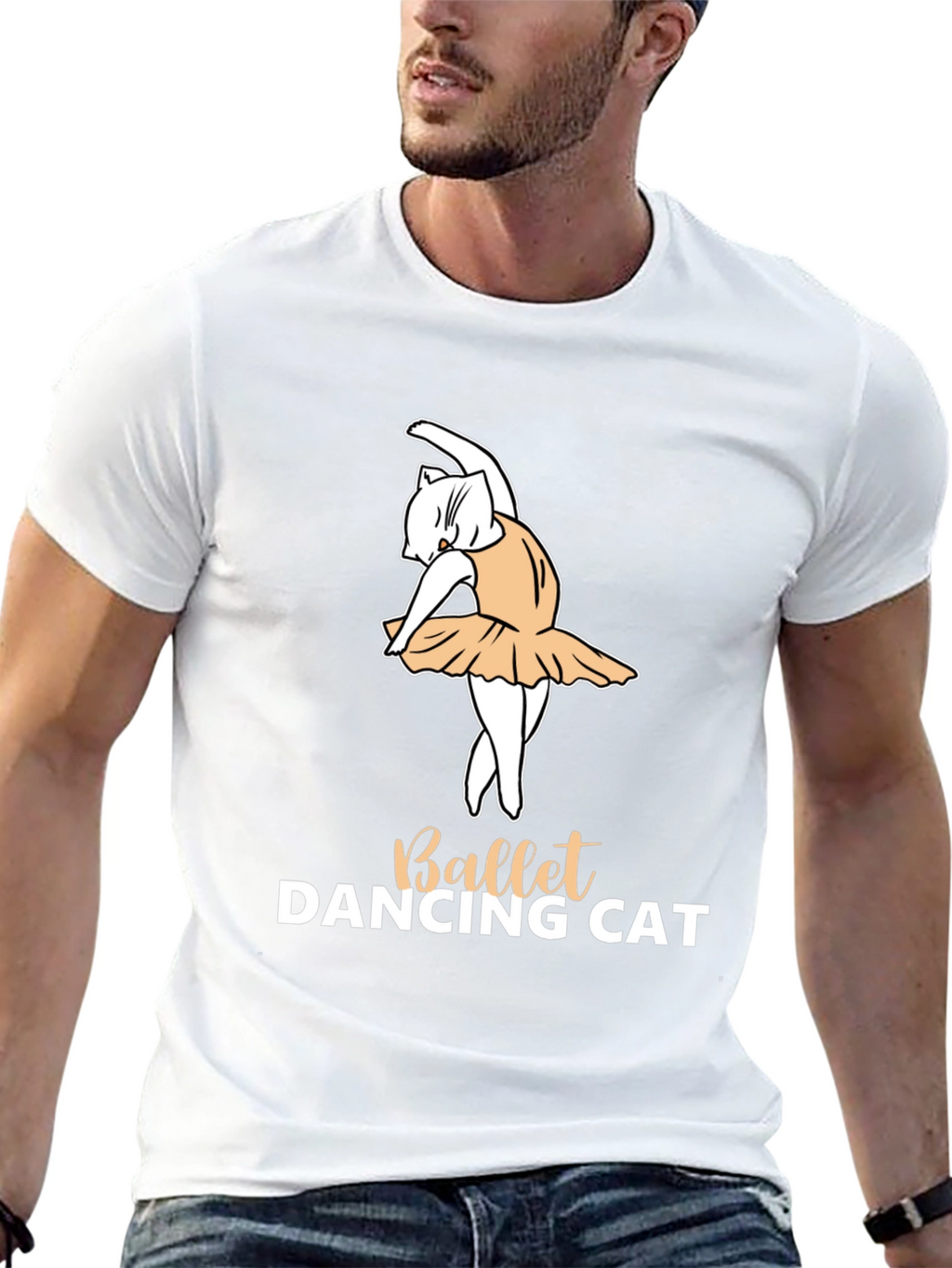 Ballet Dancing Cat Graphic T-Shirt