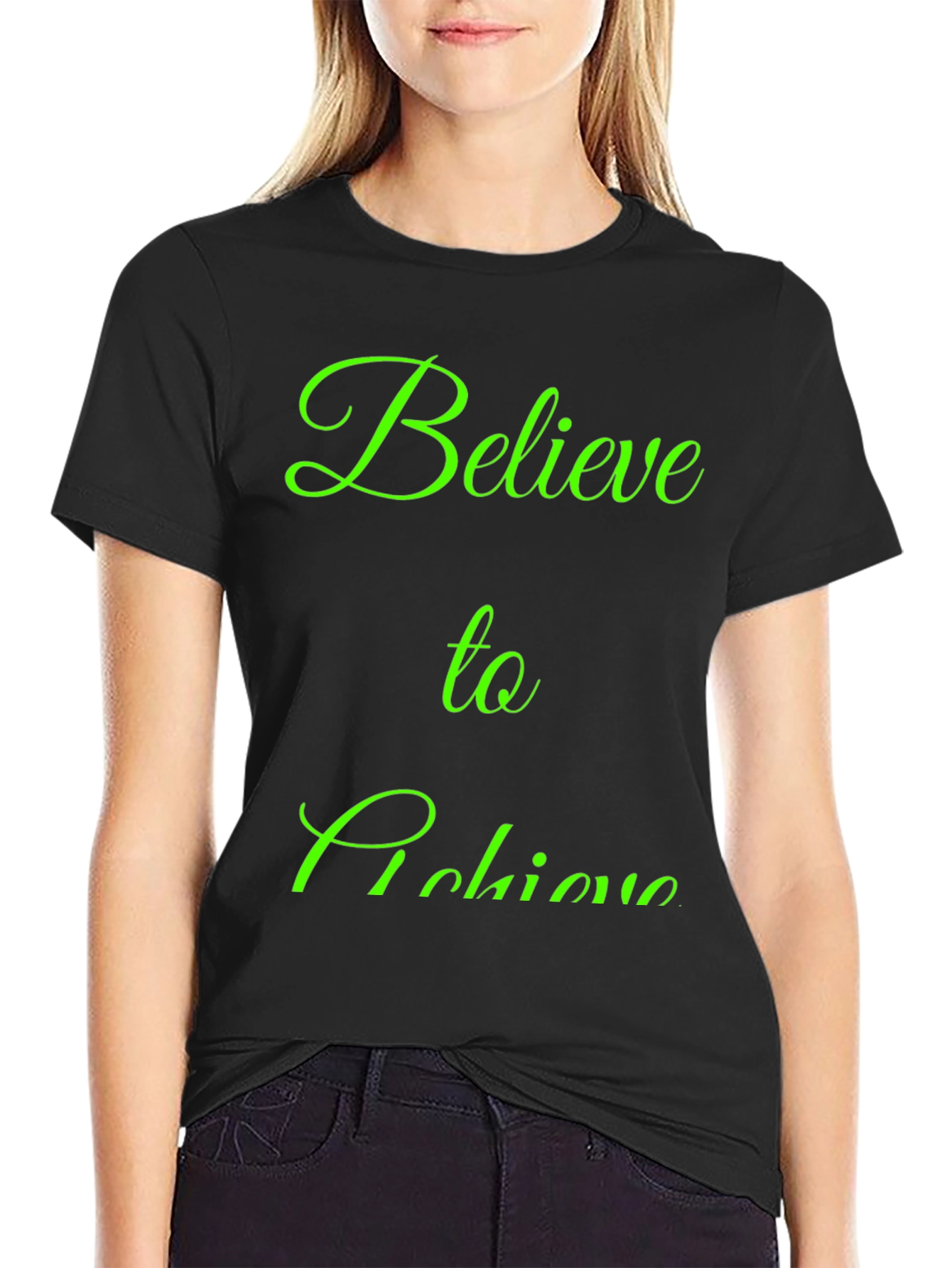 Believe to Achieve Black Graphic Tee