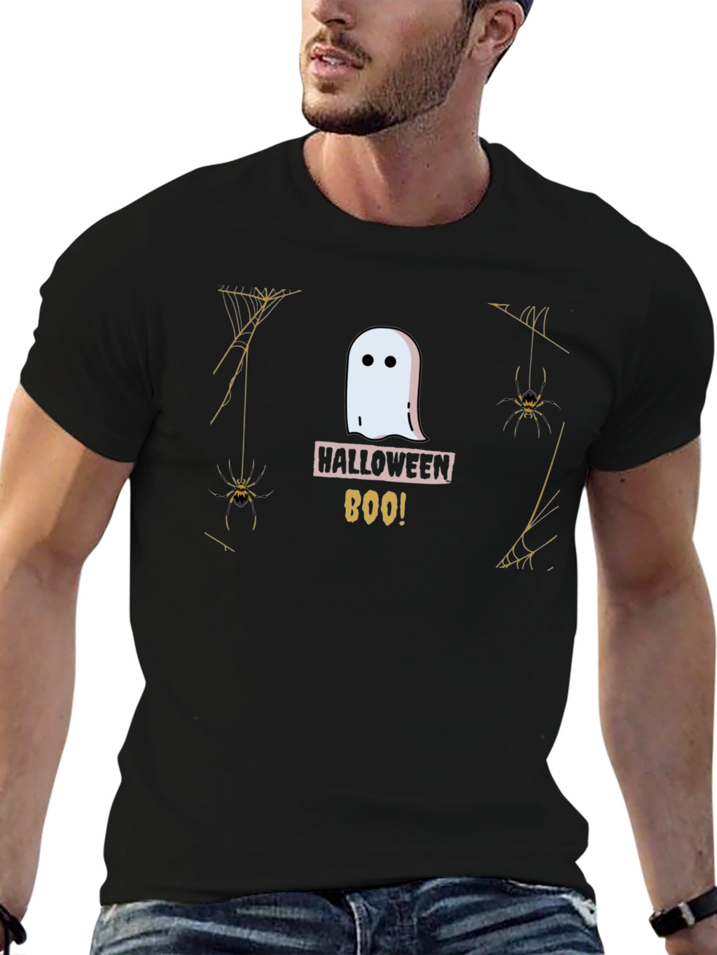 Halloween Ghost Boo! Black T-Shirt