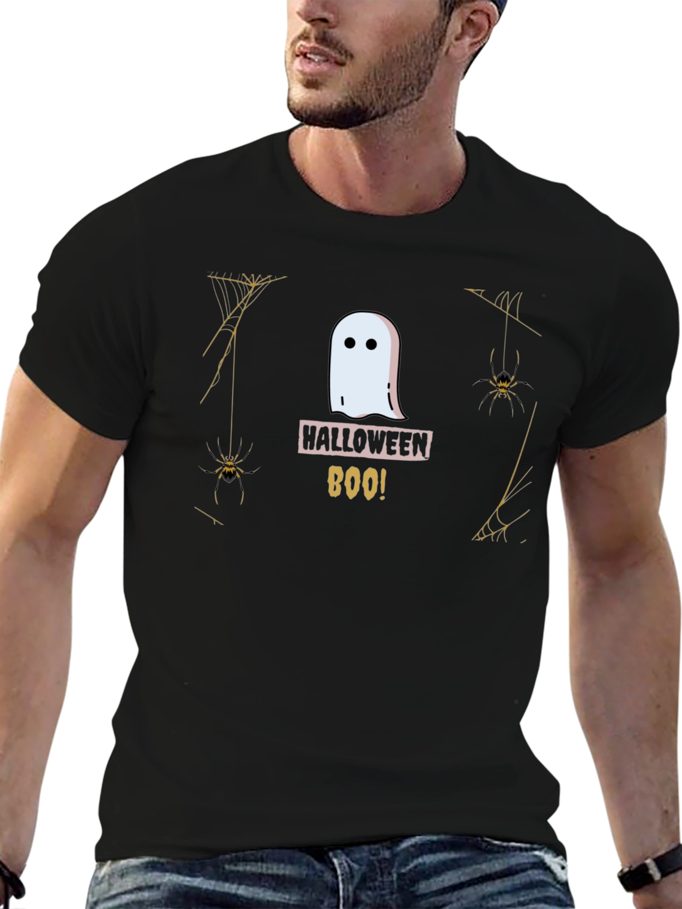 Halloween Ghost Boo! Black T-Shirt