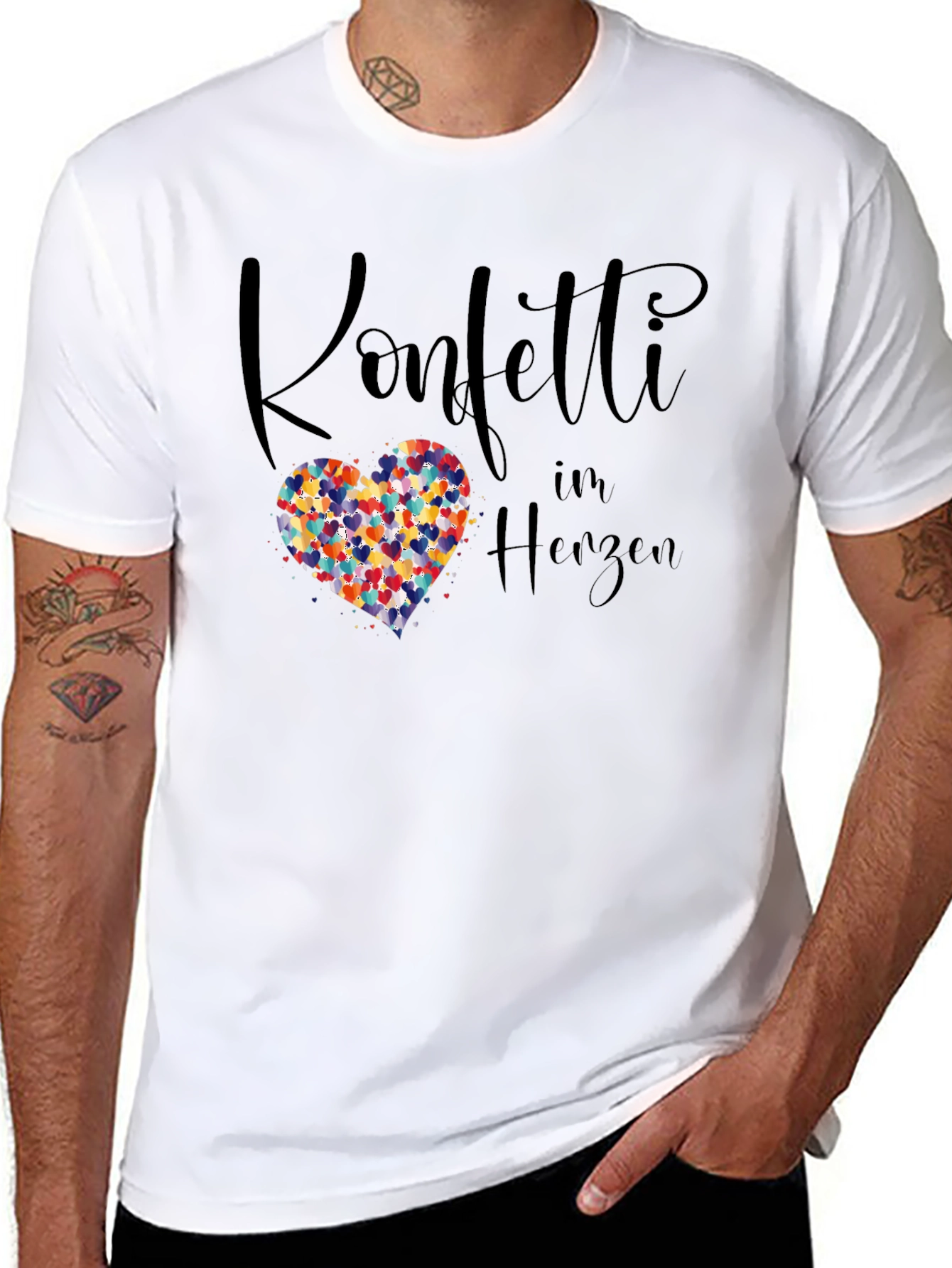 Confetti Heart Graphic Tee - Unisex Cotton T-Shirt