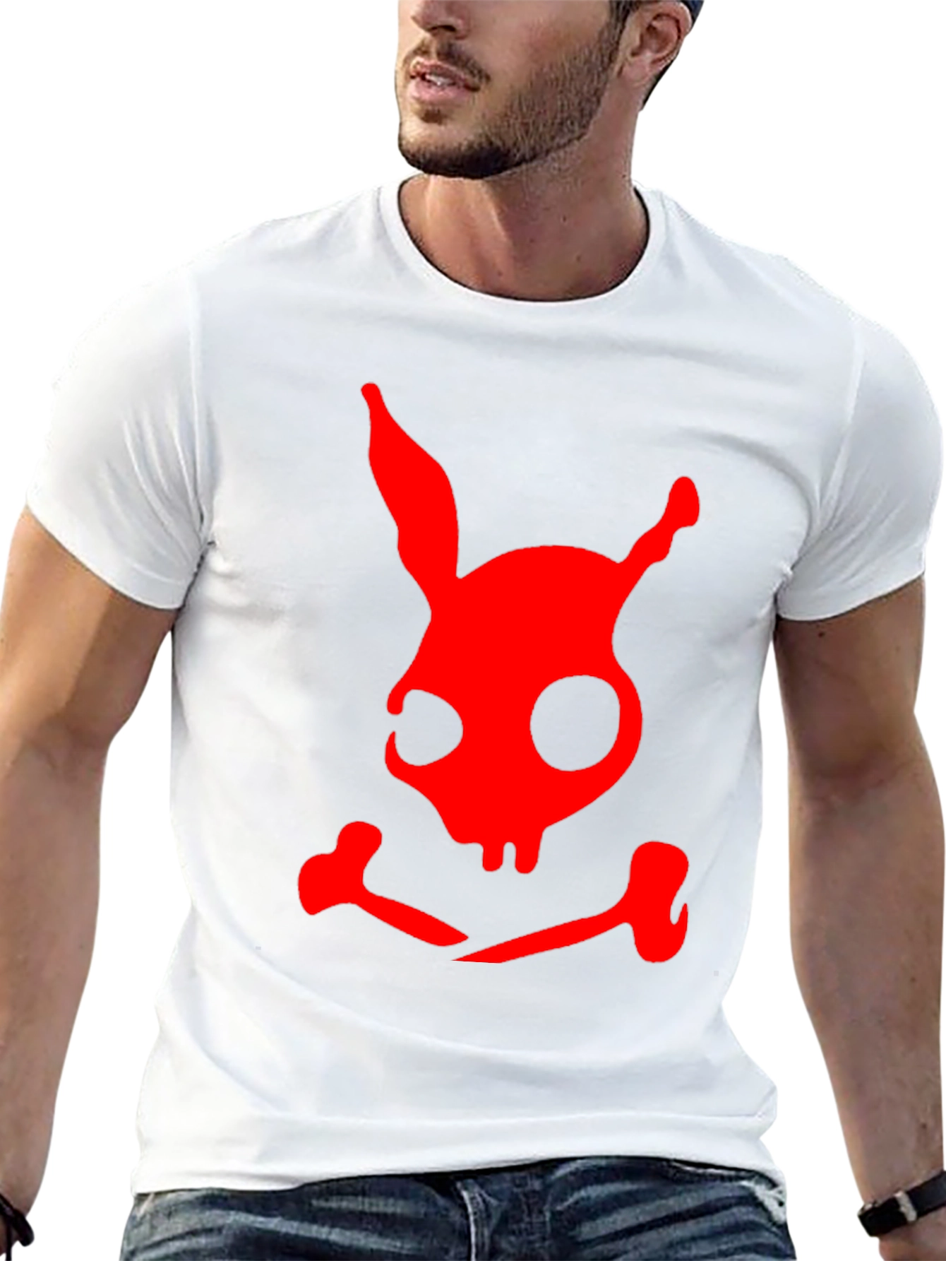 Skull Bunny Graphic Tee - Edgy Fashion