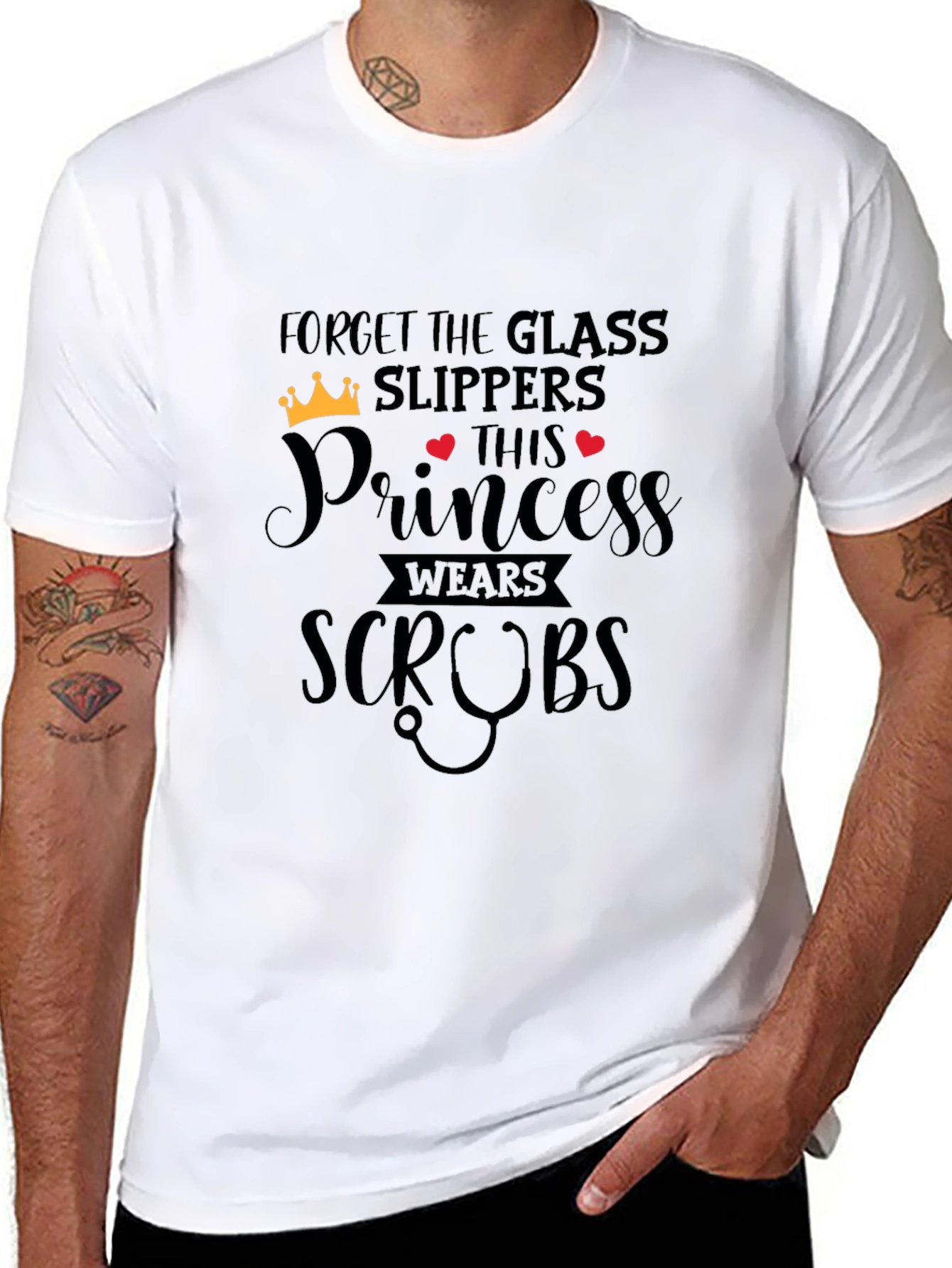 Princess Wears Scrubs T-Shirt - Black
