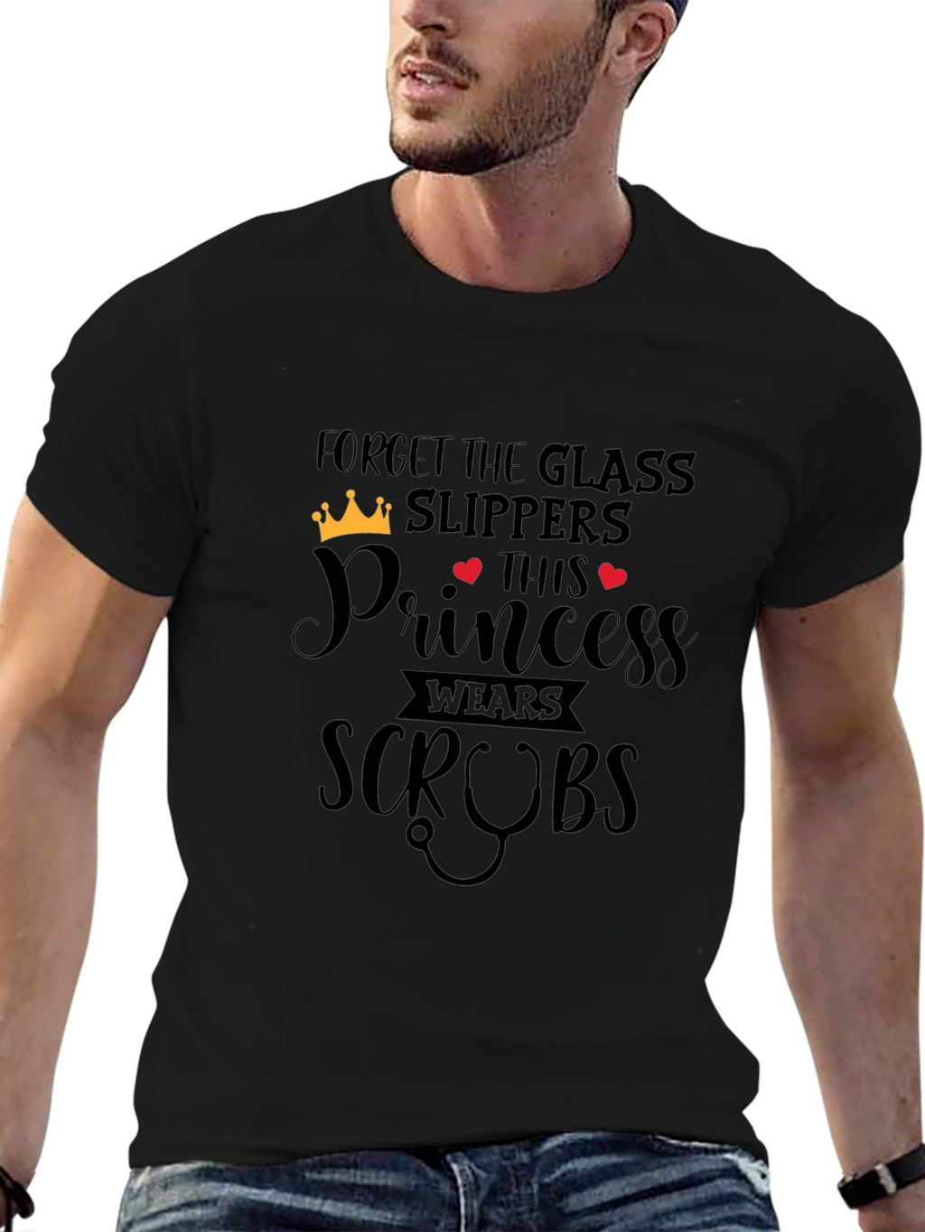 Princess Wears Scrubs T-Shirt - Black