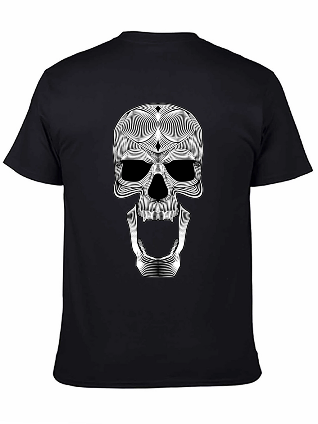 Skull Graphic Tee - Unique Line Art Design