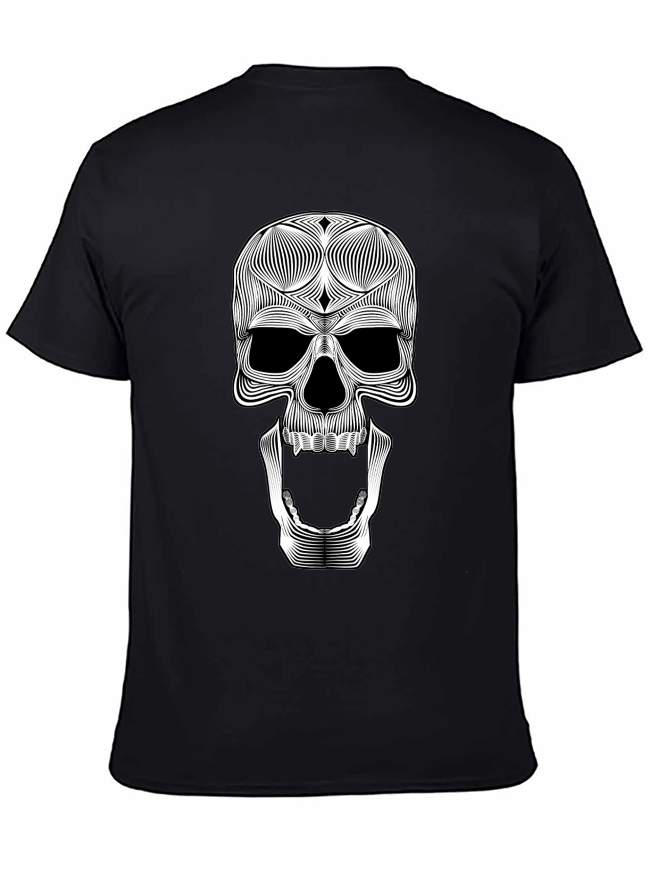Skull Graphic Tee - Unique Line Art Design