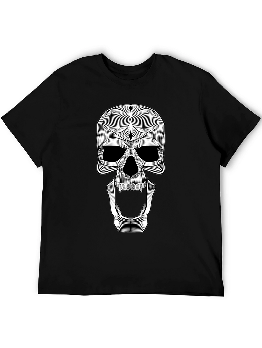 Skull Graphic Tee - Unique Line Art Design