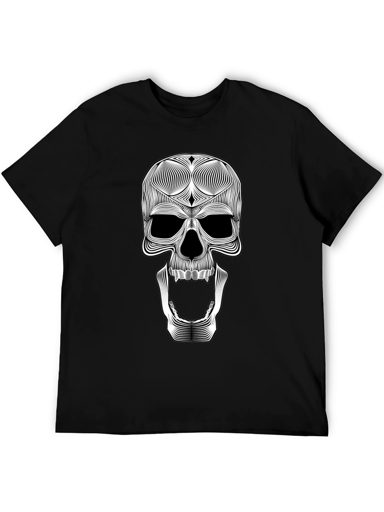 Skull Graphic Tee - Unique Line Art Design