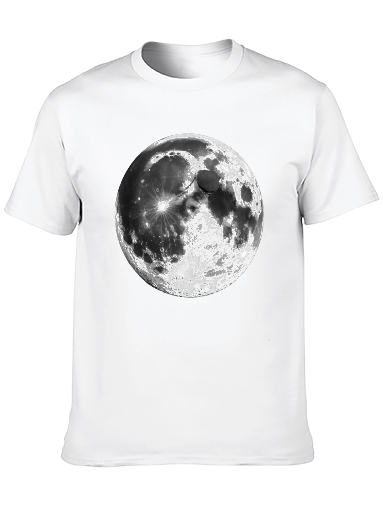 Moon Graphic Print Black Casual T-Shirt