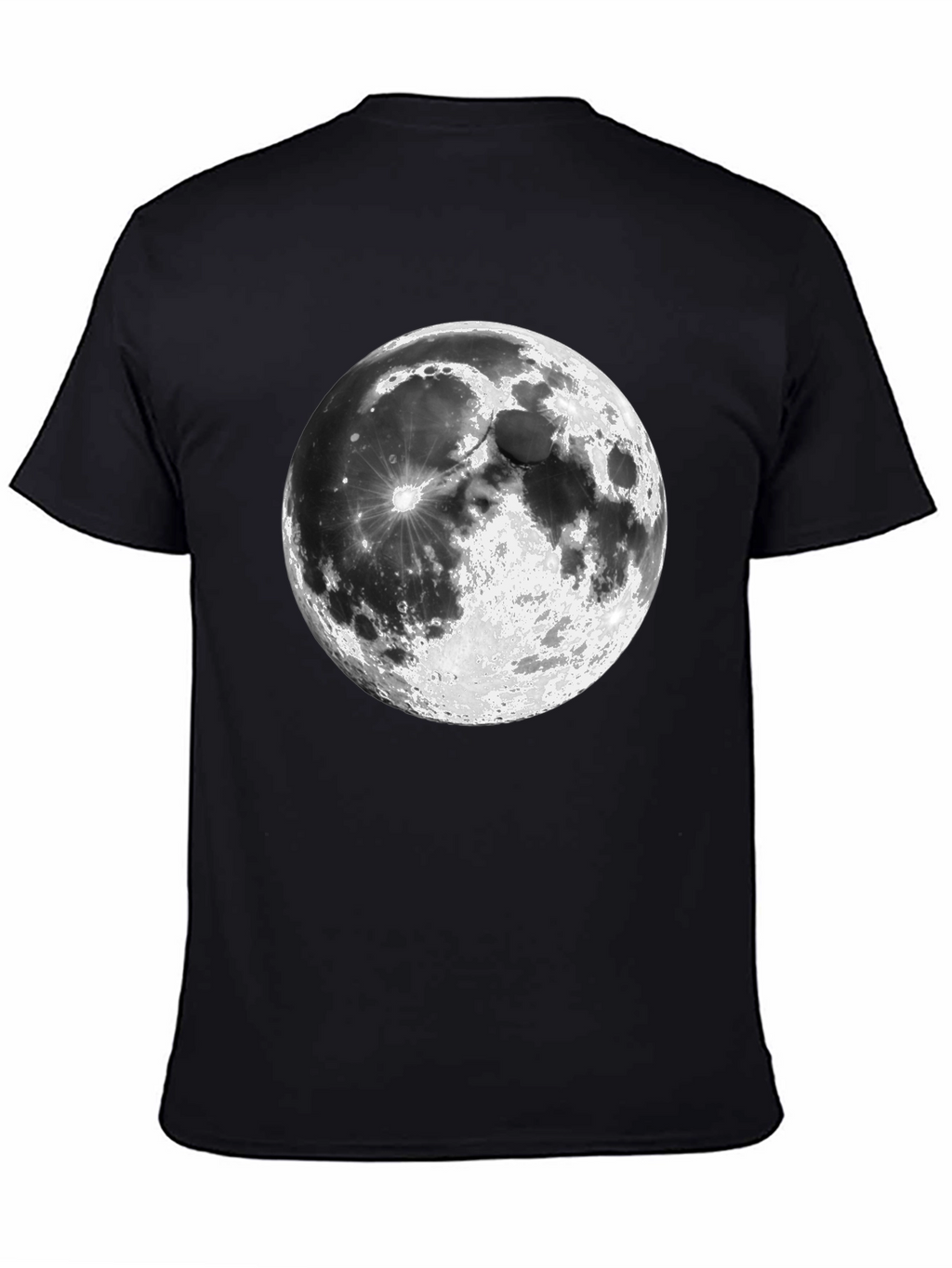 Moon Graphic Print Black Casual T-Shirt
