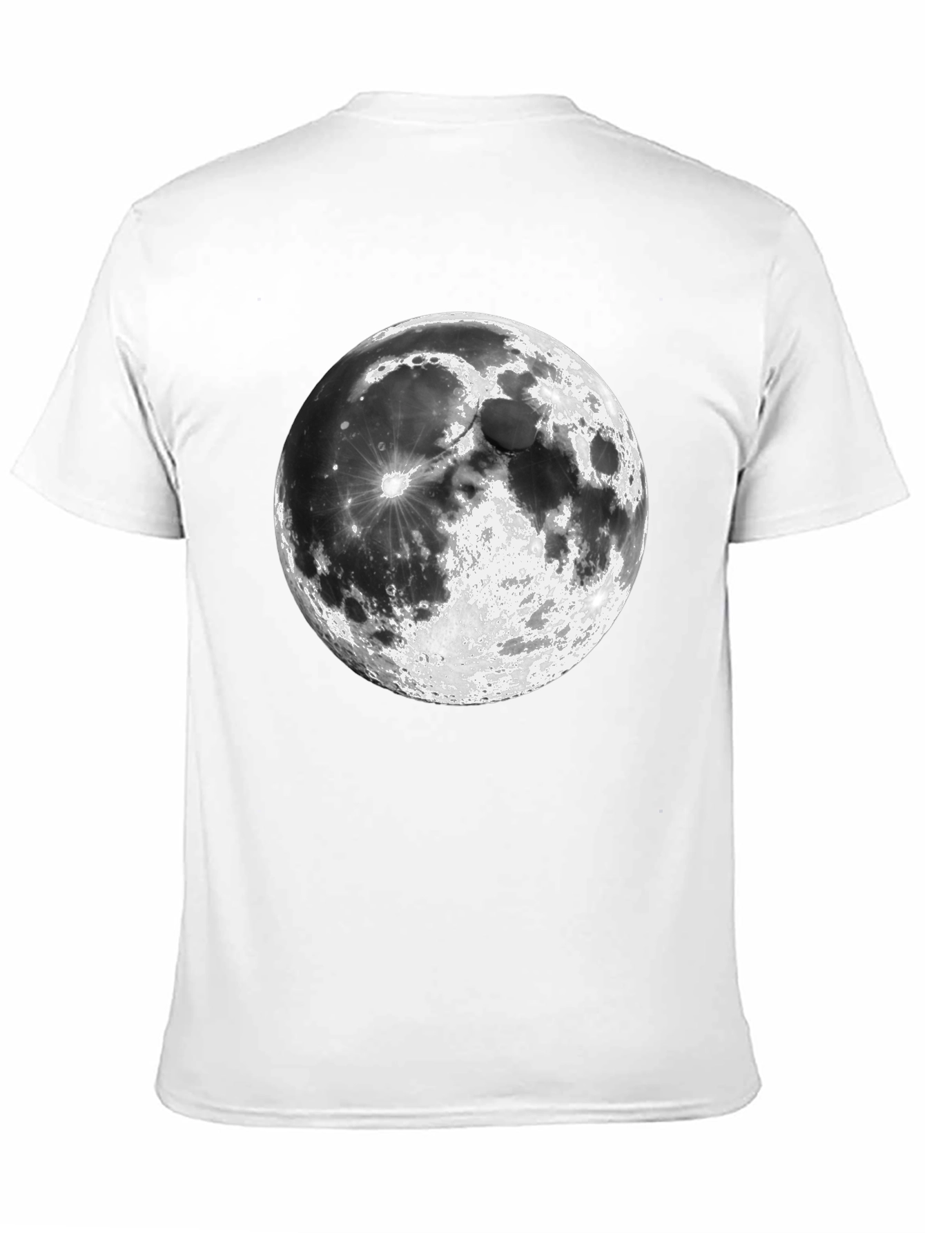 Moon Graphic Print Black Casual T-Shirt