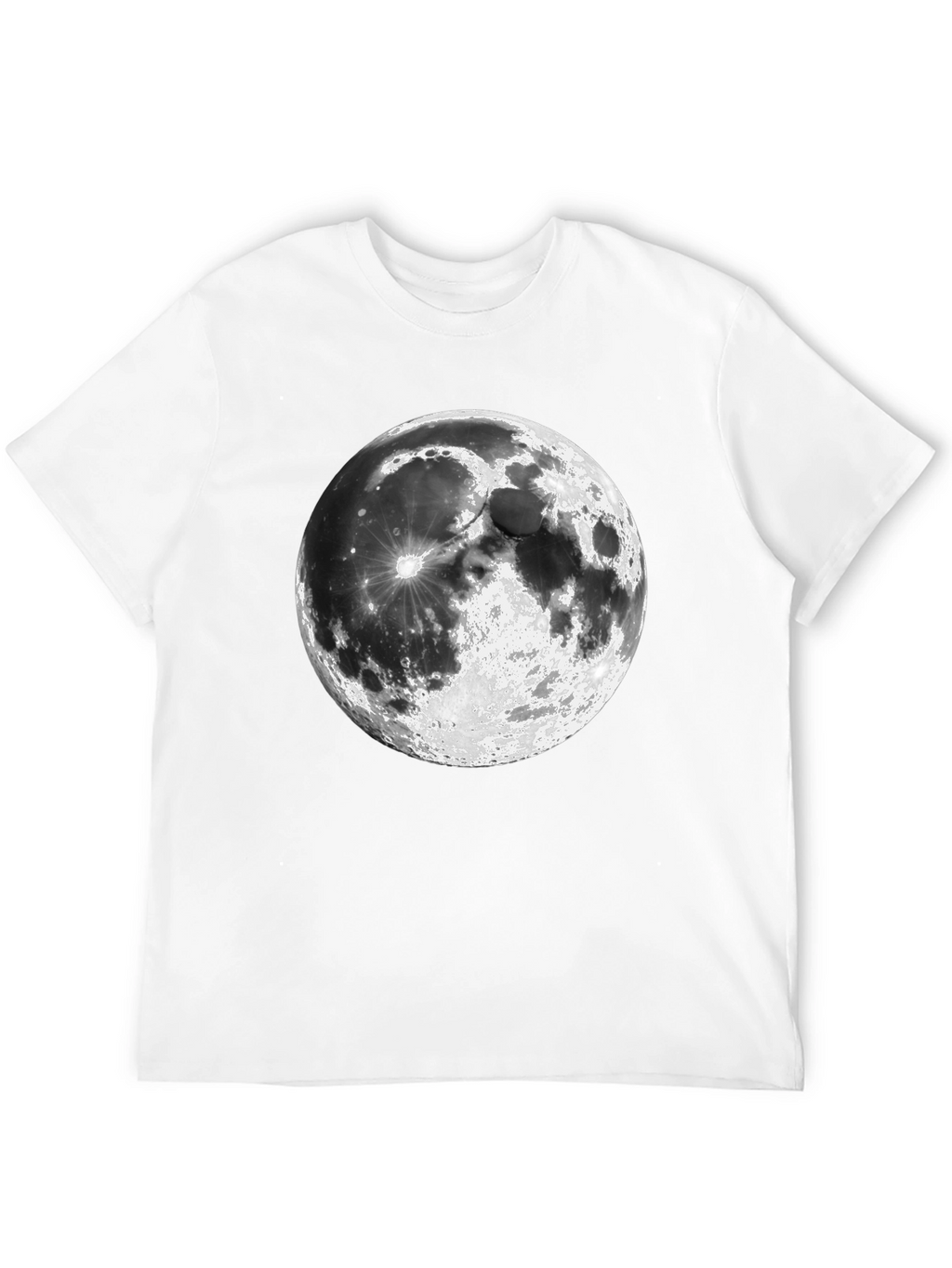 Moon Graphic Print Black Casual T-Shirt