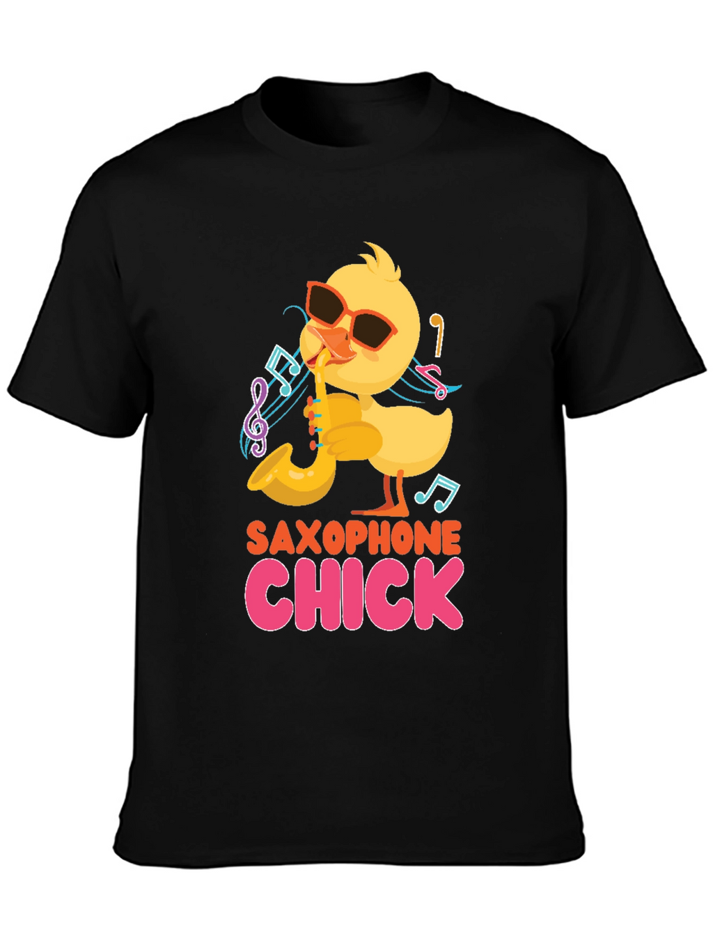 Saxophone Chick Black T-Shirt