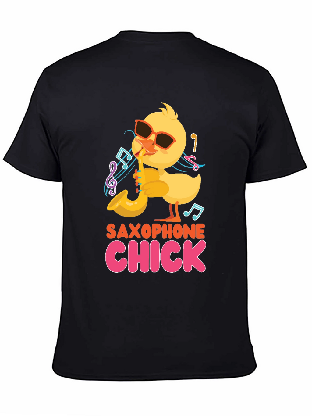 Saxophone Chick Black T-Shirt